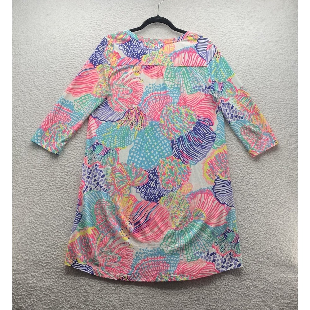 Lilly Pulitzer Ali Dress Womens Medium M Roar of the Sea Pima Cotton V Neck Mom‎ - Picture 6 of 14